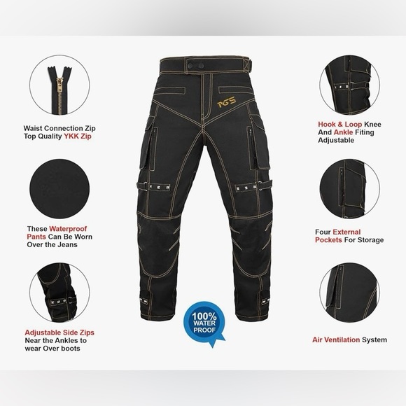 NWOT PGS all weather motorcycle pants - Picture 9 of 12